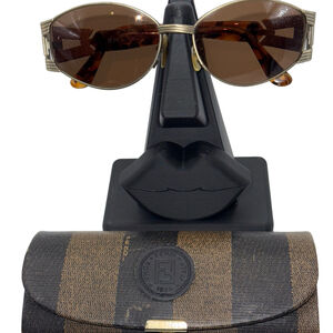 Fendi Vintage Sunglasses Tortoise Brown Gold Italy